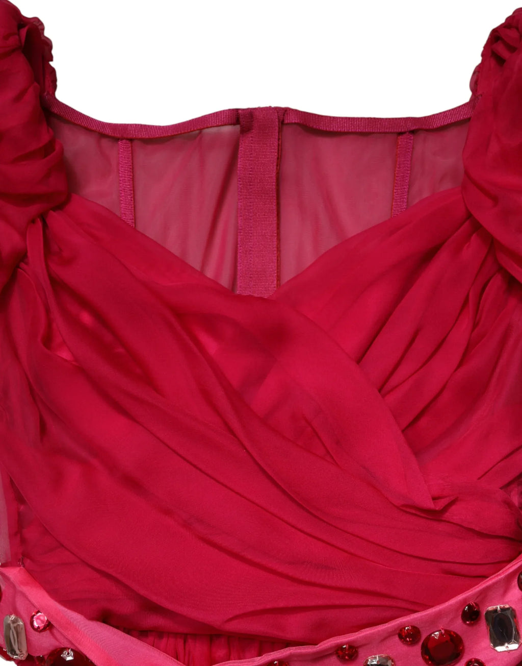 Dolce & Gabbana Pink Silk Embellished A-line Midi Dress - Zeiniez