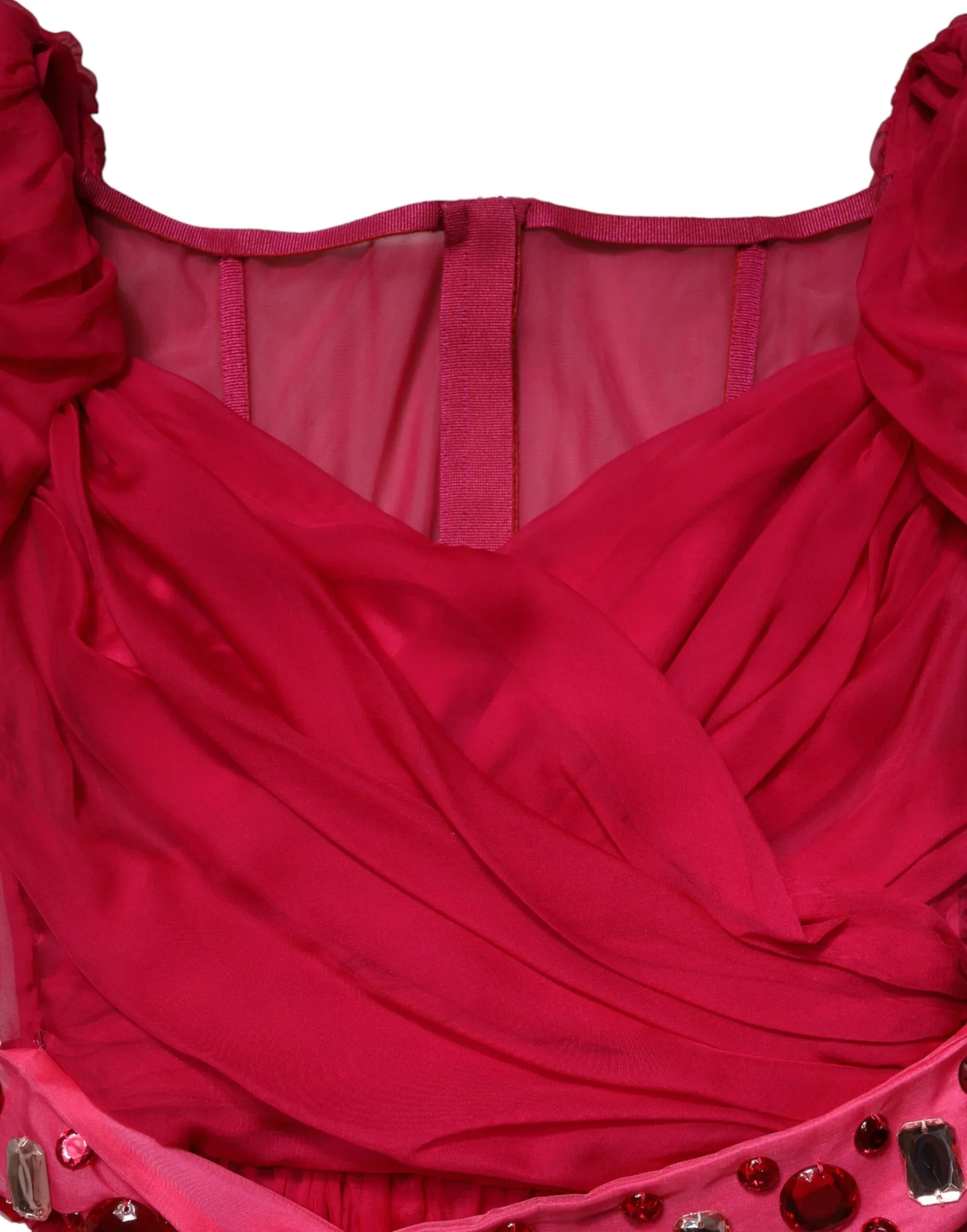 Dolce & Gabbana Pink Silk Embellished A-line Midi Dress - Zeiniez