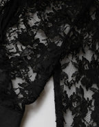 Dolce & Gabbana Black Lace Trim Cotton Sheath Midi Dress - Zeiniez