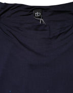 Roccobarocco Blue Viscose Embellished Off Shoulder Mini Dress - Zeiniez