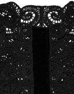 Dolce & Gabbana Black Floral Lace Cropped Coat Jacket - Zeiniez