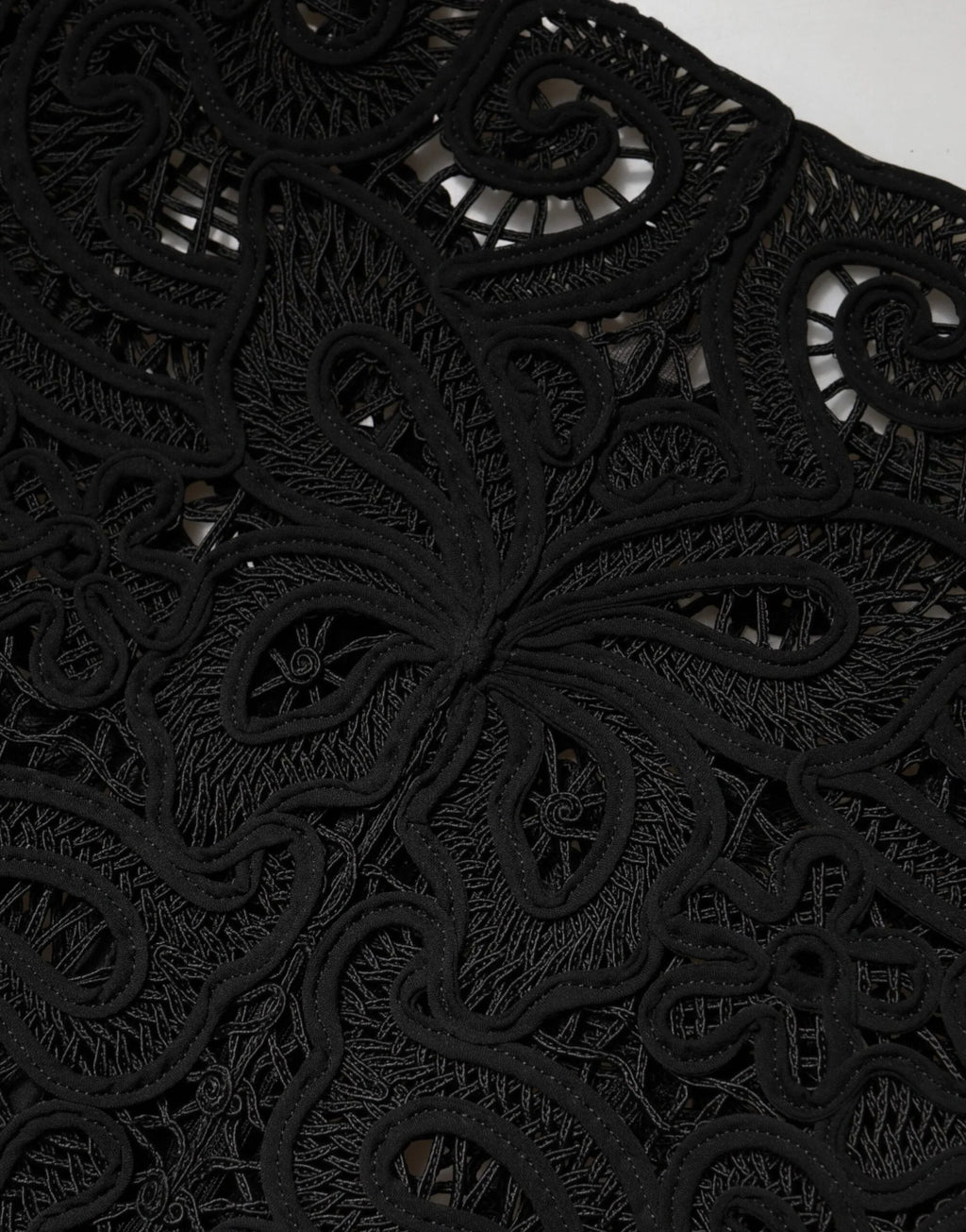 Dolce & Gabbana Black Floral Lace Cropped Coat Jacket - Zeiniez