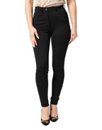 Dolce & Gabbana Black Nylon Stretch Skinny High Waist Pants - Zeiniez