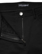 Dolce & Gabbana Black Nylon Stretch Skinny High Waist Pants - Zeiniez