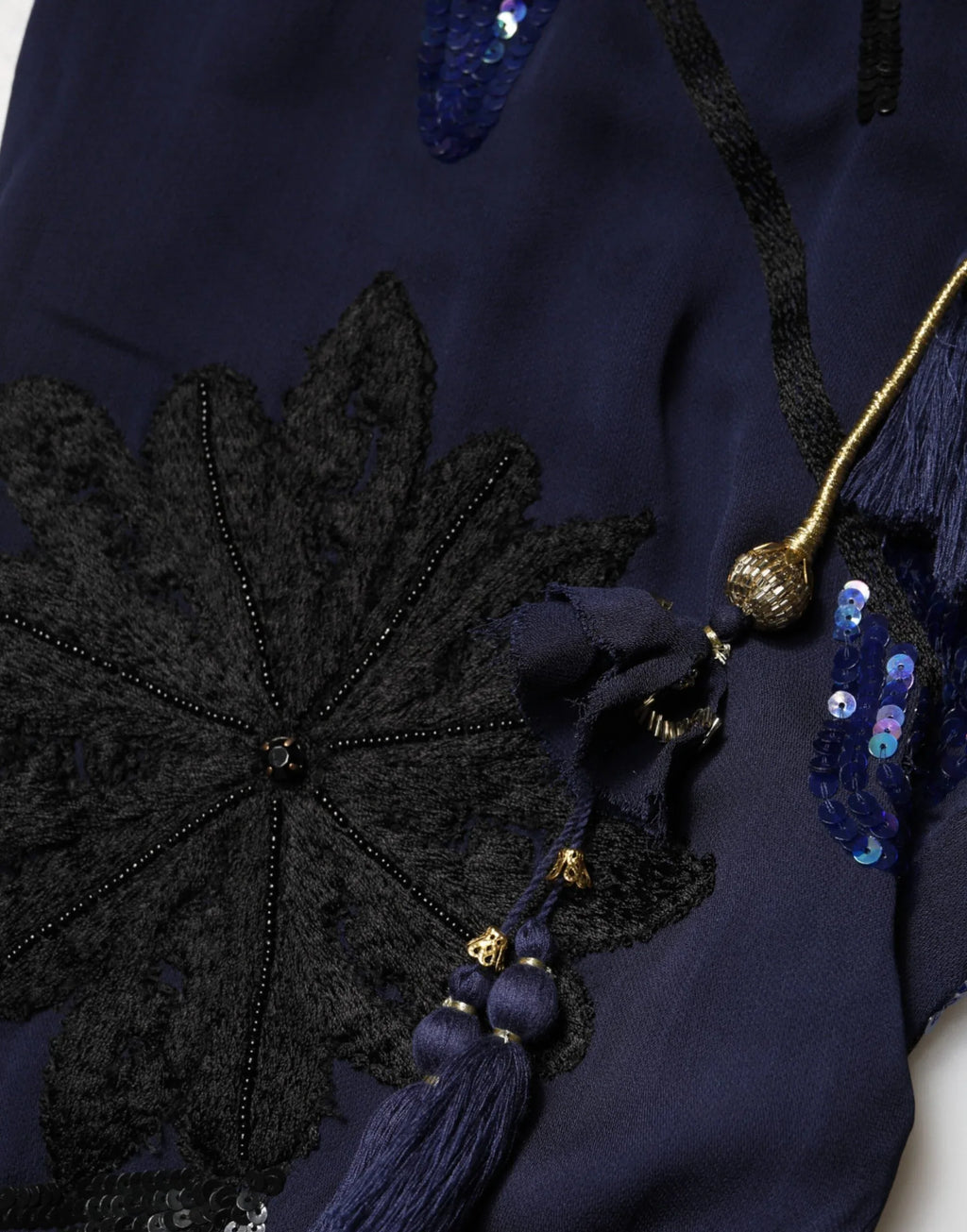 Christian Pellizzari Blue Sequined Tapered Trouser Pants - Zeiniez