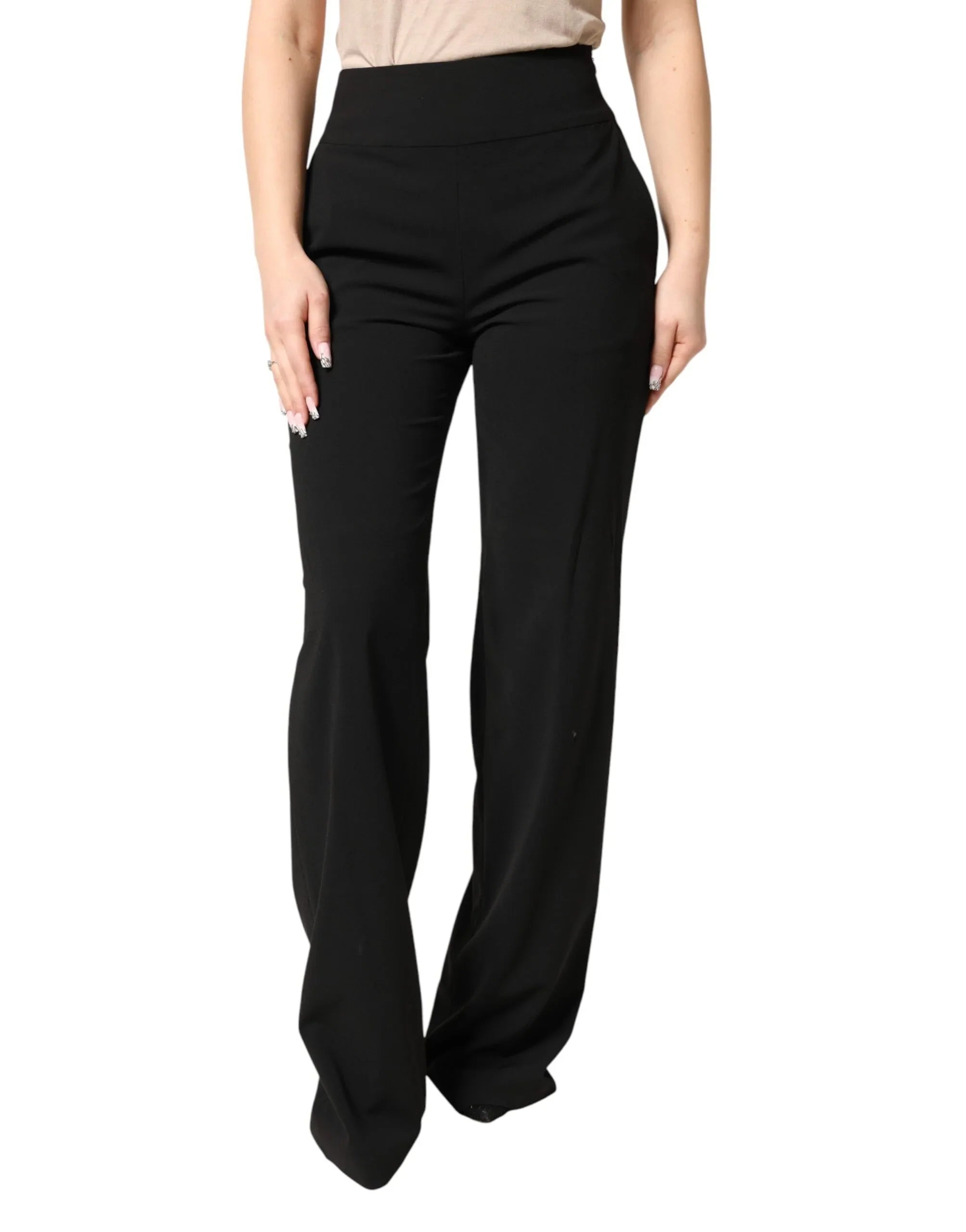Just Cavalli Black High Waist Straight Trouser Formal Pants - Zeiniez