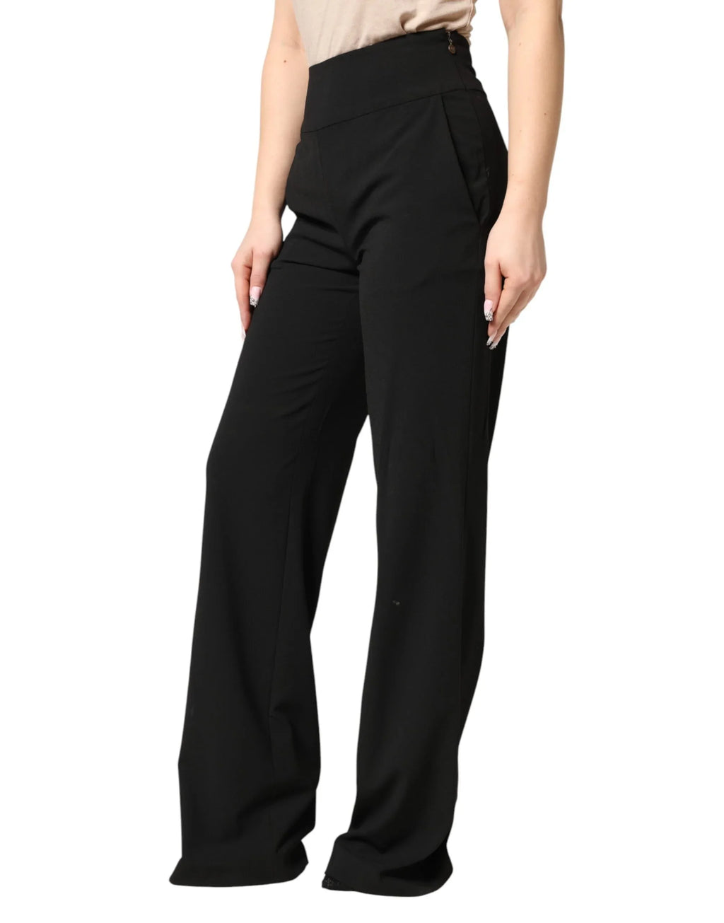 Just Cavalli Black High Waist Straight Trouser Formal Pants - Zeiniez