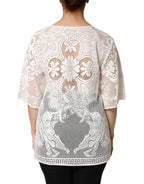 Dolce & Gabbana White Embroidery Lace Cotton Blouse Top - Zeiniez