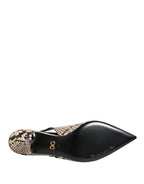 Dolce & Gabbana Multicolor Leather Heels Slingback Shoes - Zeiniez