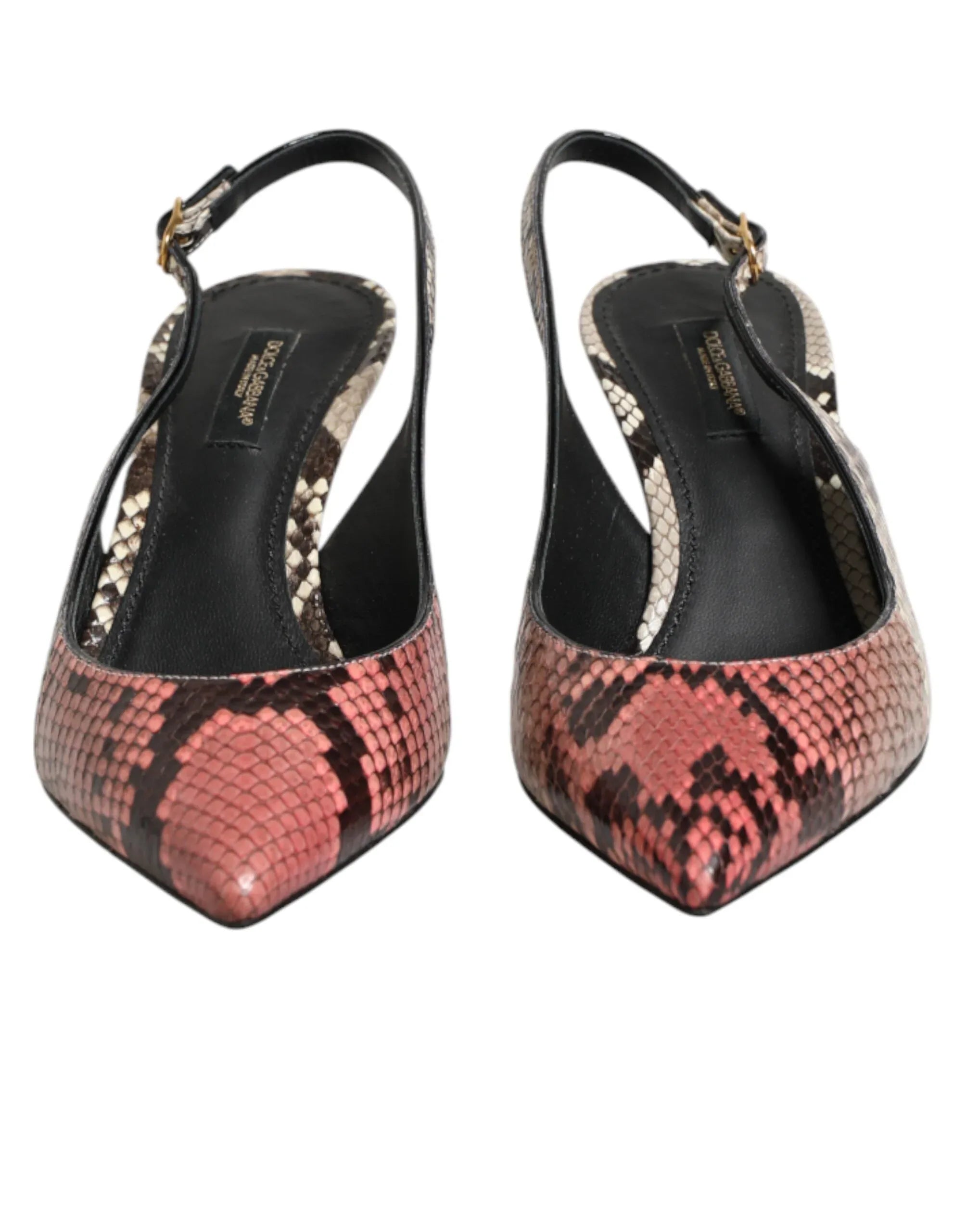 Dolce & Gabbana Multicolor Leather Heels Slingback Shoes - Zeiniez