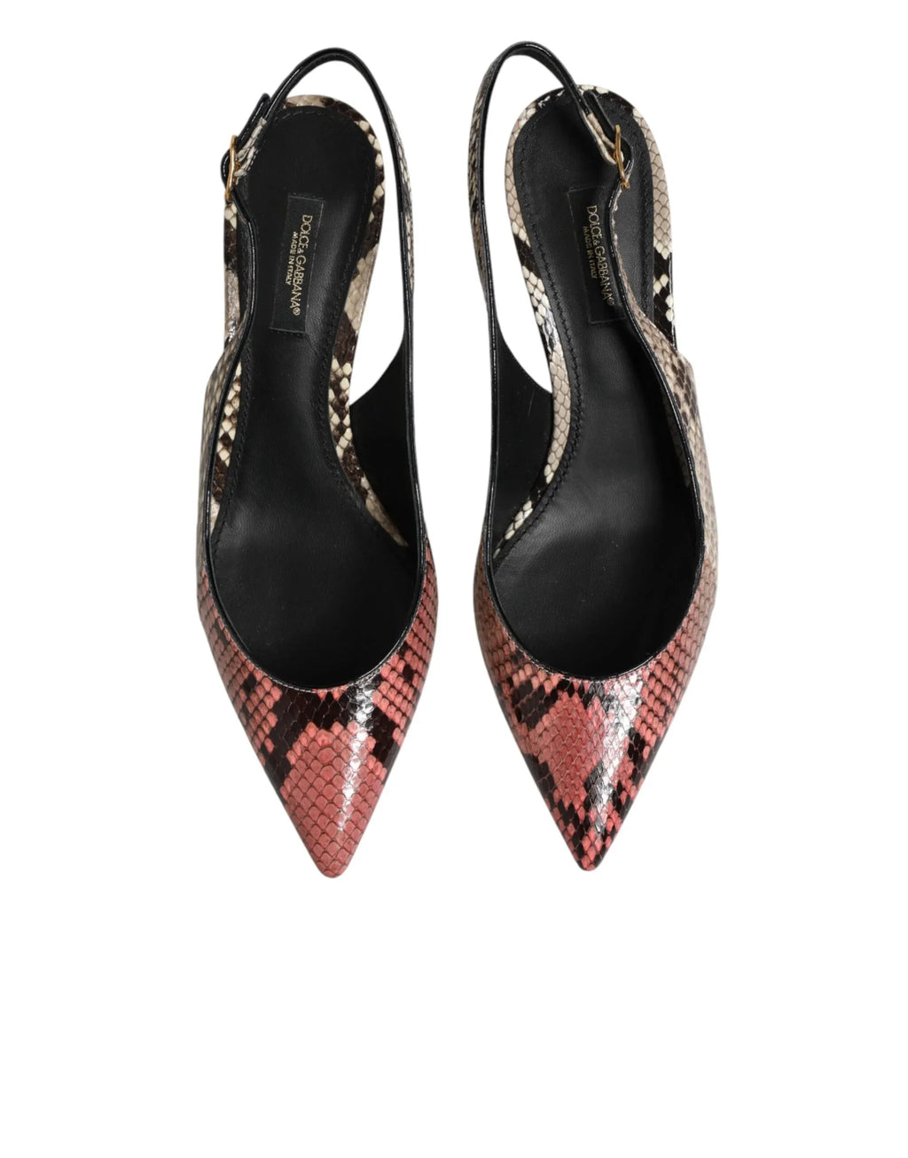 Dolce & Gabbana Multicolor Leather Heels Slingback Shoes - Zeiniez