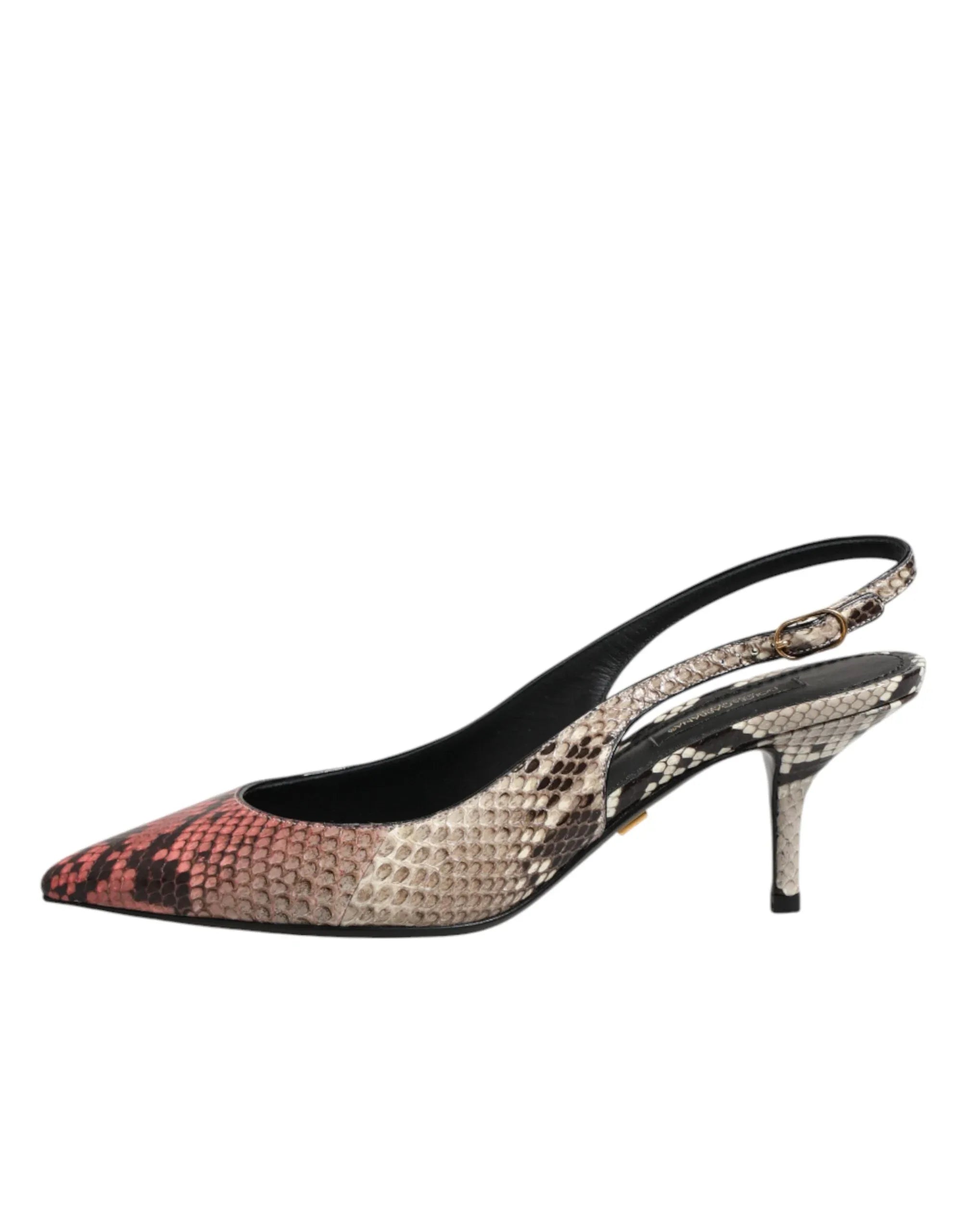 Dolce & Gabbana Multicolor Leather Heels Slingback Shoes - Zeiniez