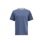 Brunello Cucinelli Blue Cotton T-Shirt - Zeiniez