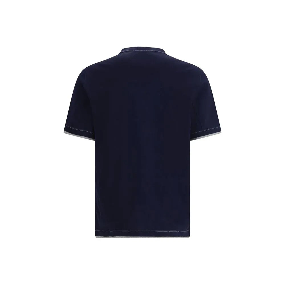 Brunello Cucinelli Blue Cotton T-Shirt - Zeiniez
