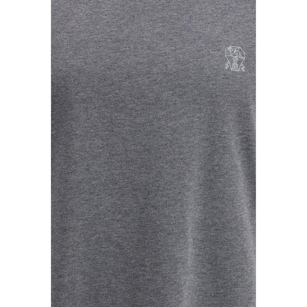 Brunello Cucinelli Gray Cotton T-Shirt - Zeiniez