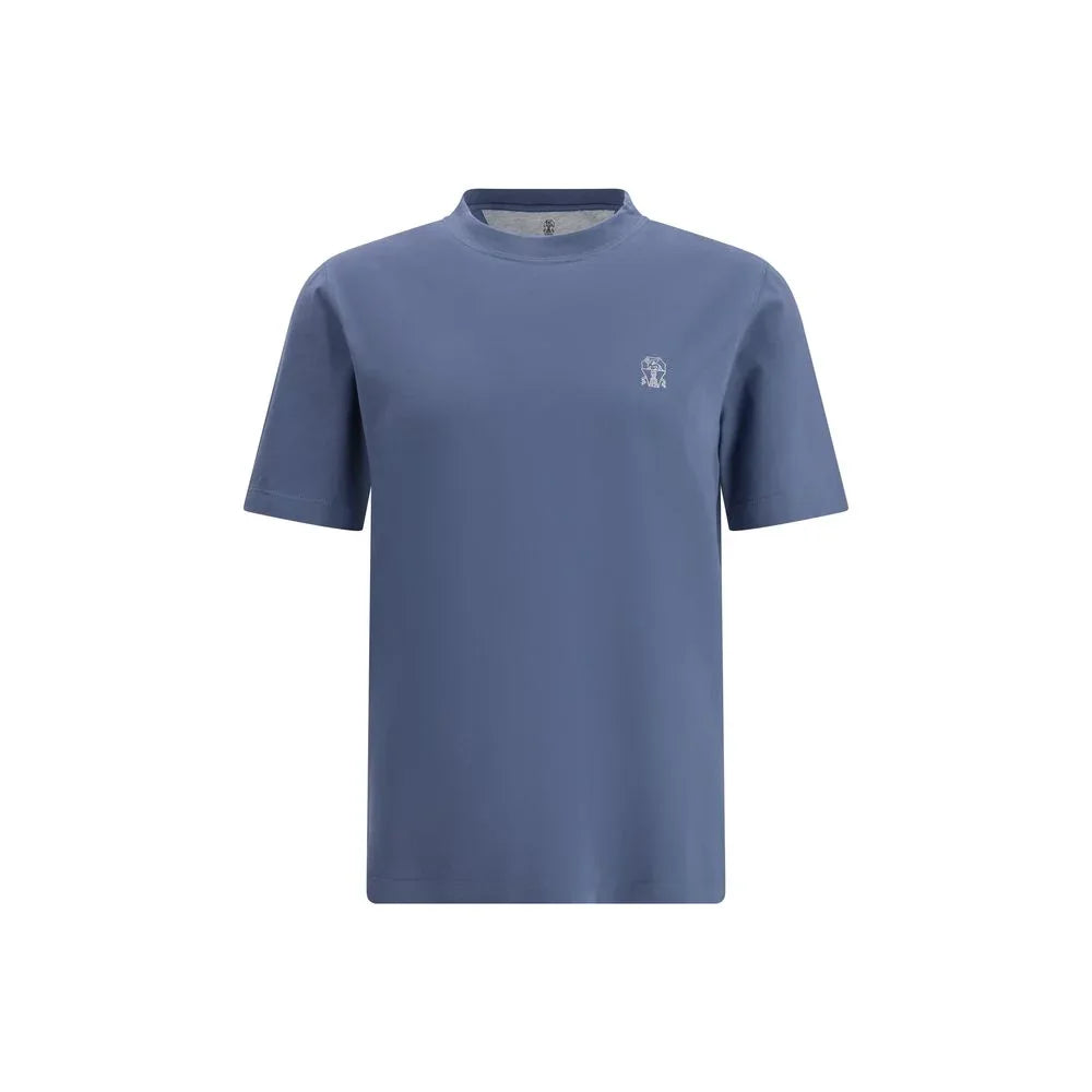 Brunello Cucinelli Blue Cotton T-Shirt - Zeiniez