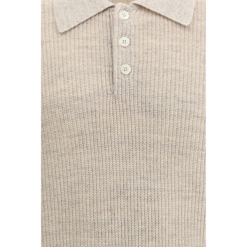 Brunello Cucinelli Beige Cotton Polo Shirt - Zeiniez