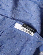 Dolce & Gabbana Blue Lace Stole Cotton Neck Wrap Shawl Scarf - Zeiniez