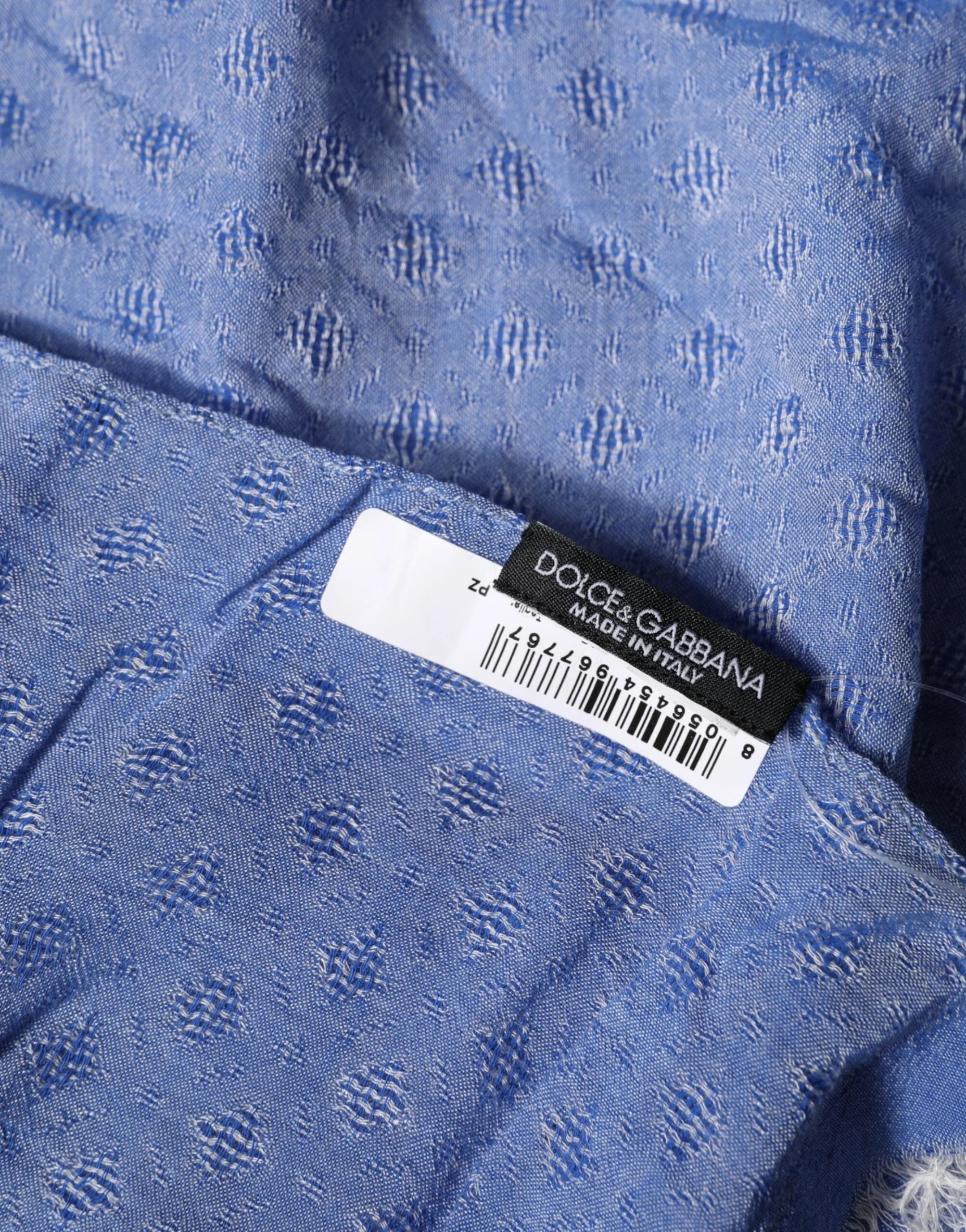 Dolce & Gabbana Blue Lace Stole Cotton Neck Wrap Shawl Scarf - Zeiniez