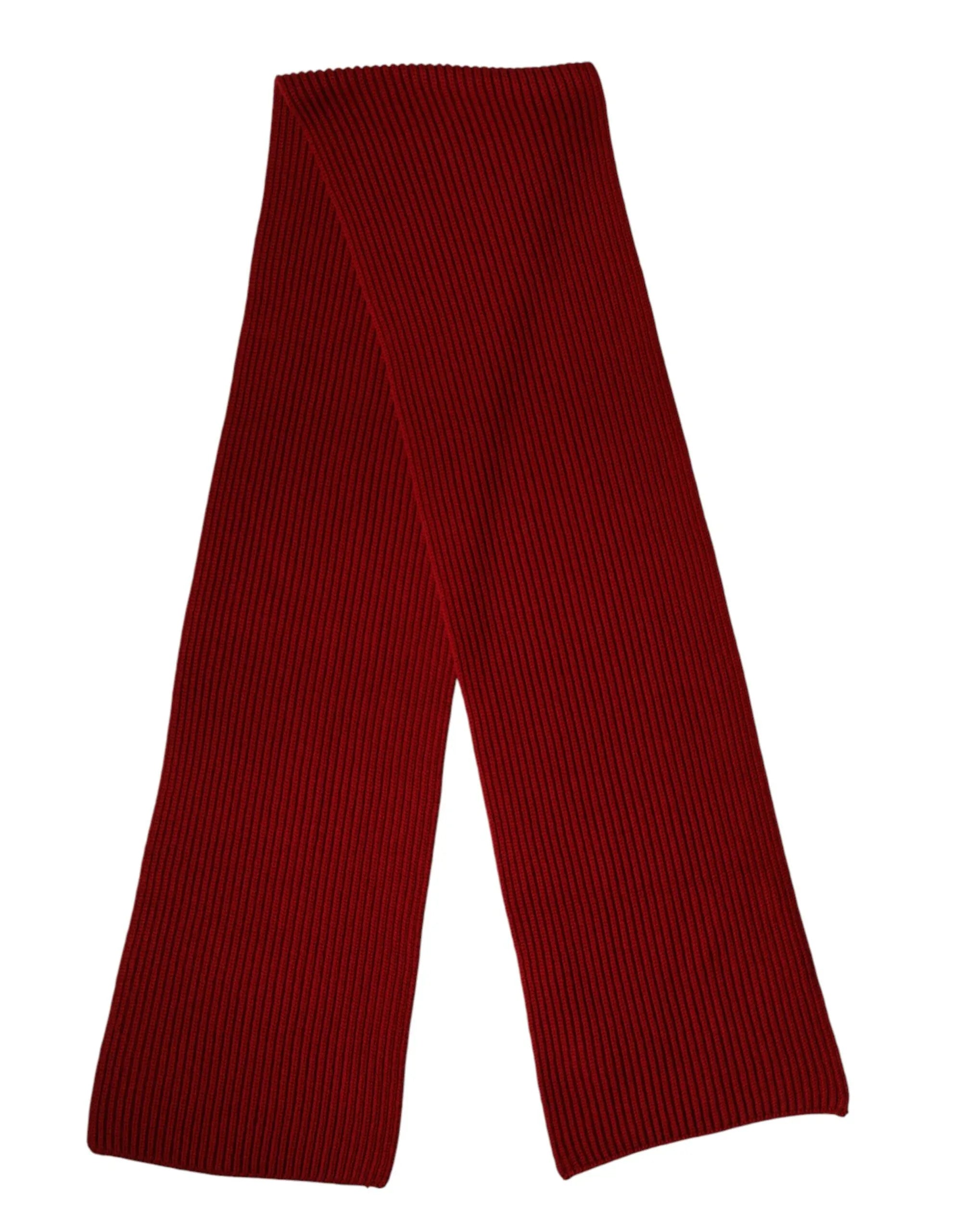 Dolce & Gabbana Red Wool Knitted Neck Wrap Shawl Men Scarf - Zeiniez