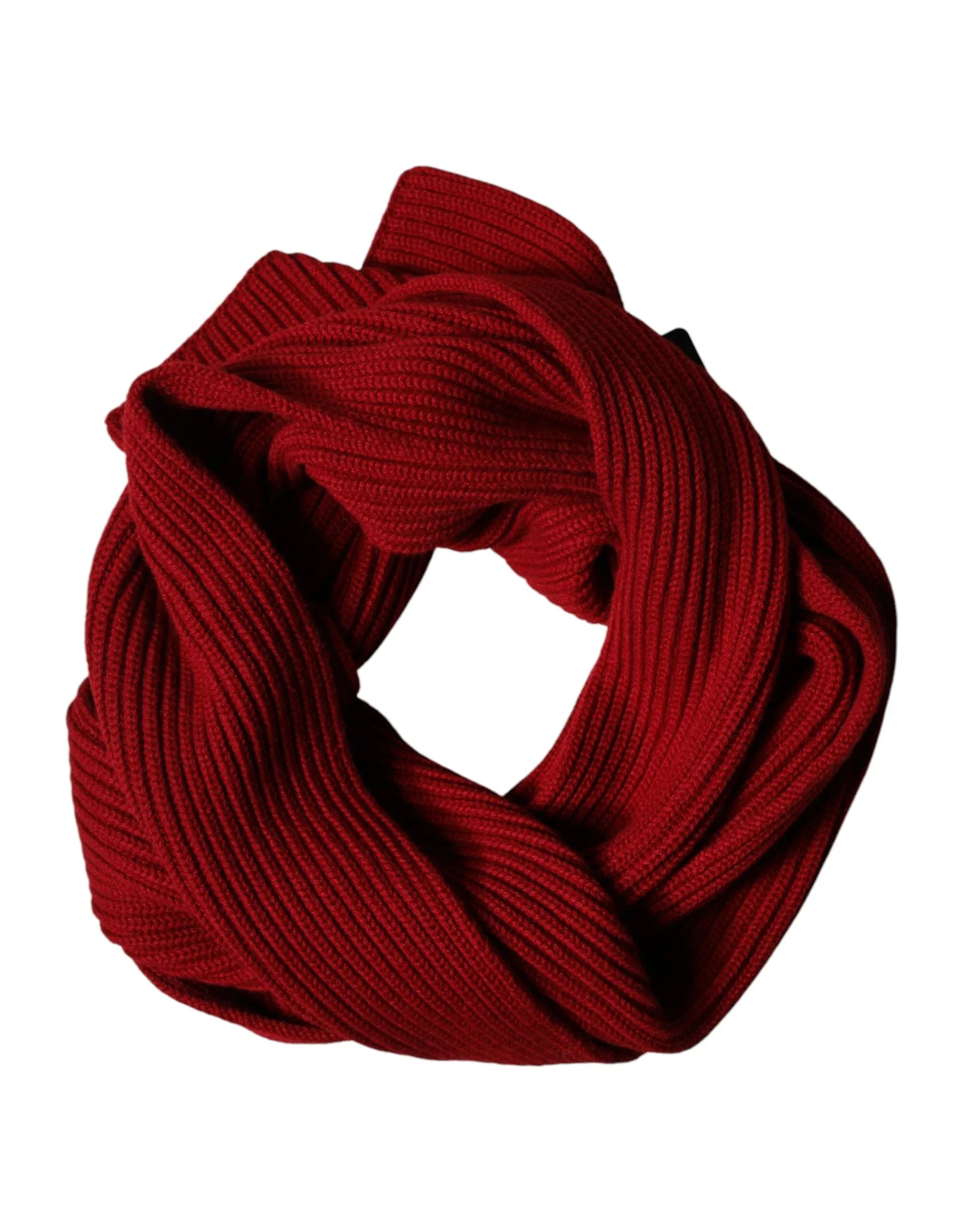 Dolce & Gabbana Red Wool Knitted Neck Wrap Shawl Men Scarf - Zeiniez