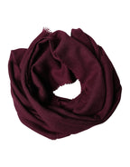 Dolce & Gabbana Maroon Cashmere Fringes Neck Wrap Shawl Scarf - Zeiniez