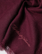 Dolce & Gabbana Maroon Cashmere Fringes Neck Wrap Shawl Scarf - Zeiniez