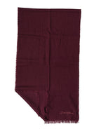 Dolce & Gabbana Maroon Cashmere Fringes Neck Wrap Shawl Scarf - Zeiniez