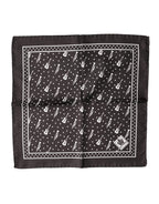 Dolce & Gabbana Black Guitar Trumpet Men Handkerchief Scarf - Zeiniez