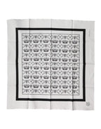 Dolce & Gabbana White Crown Cotton Men Square Foulard Scarf - Zeiniez