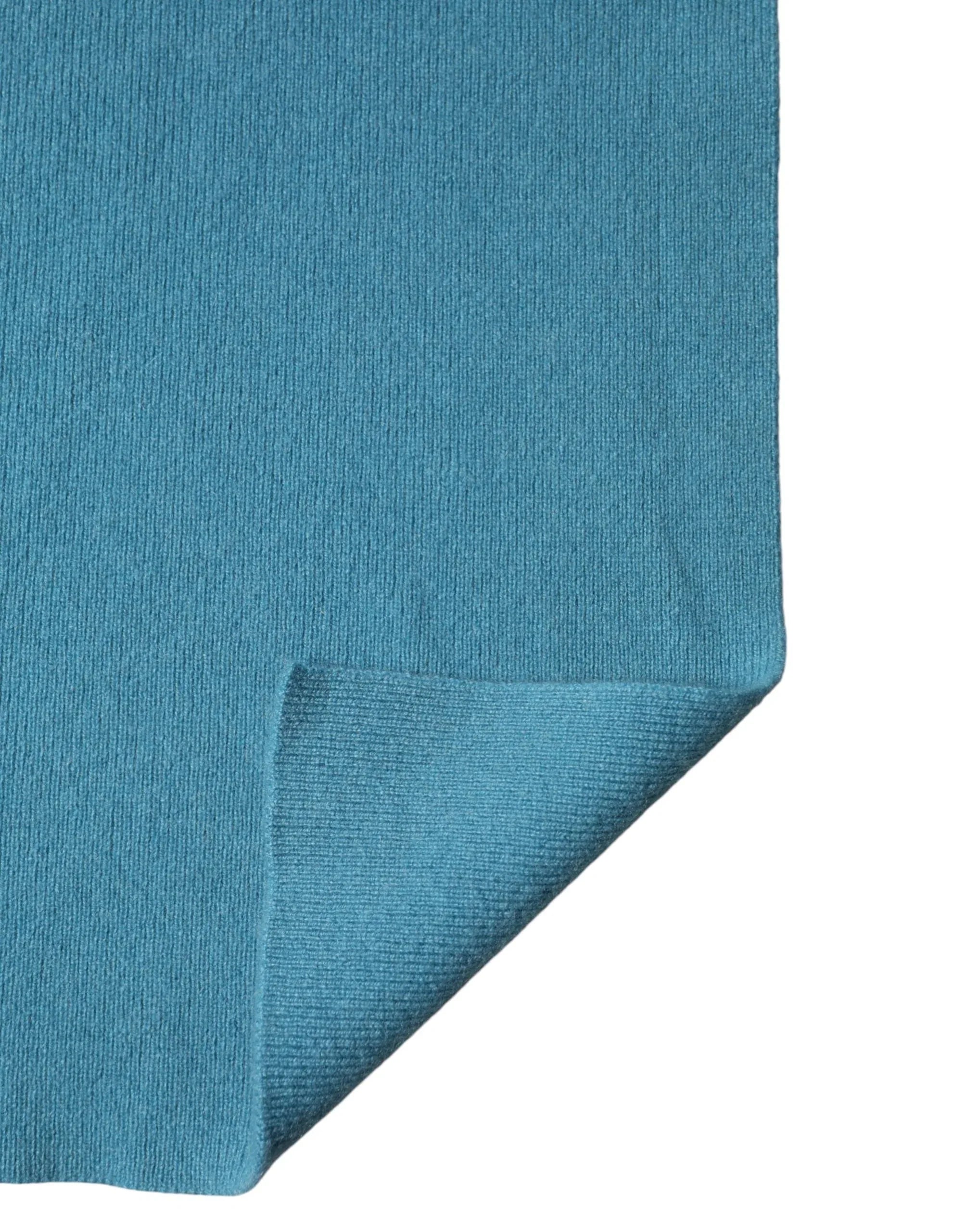 Dolce & Gabbana Blue Cashmere Knit Neck Wrap Shawl Scarf - Zeiniez