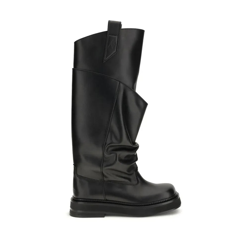 The Attico Black Calf Leather Bos Taurus Boots - Zeiniez