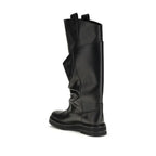 The Attico Black Calf Leather Bos Taurus Boots - Zeiniez