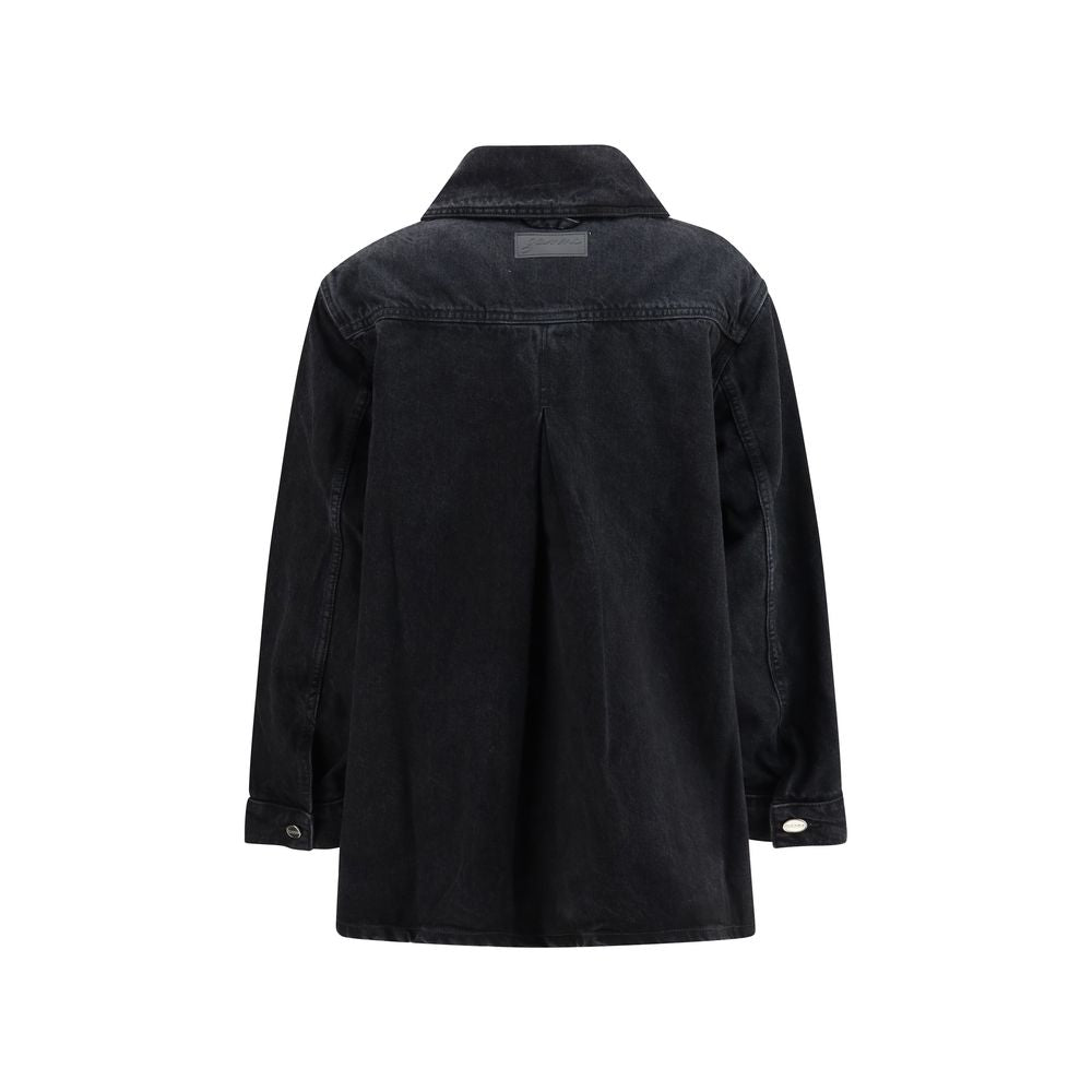 Ganni Black Cotton Denim Jacket