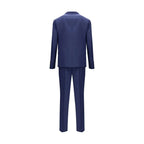 Brunello Cucinelli Blue Fleece Wool Two-Piece Suit - Zeiniez