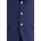 Brunello Cucinelli Blue Fleece Wool Two-Piece Suit - Zeiniez