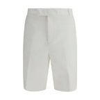 Thom Browne White Polyester Bermuda Shorts - Zeiniez