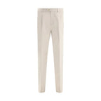 Brunello Cucinelli Beige Cotton Casual Pants - Zeiniez