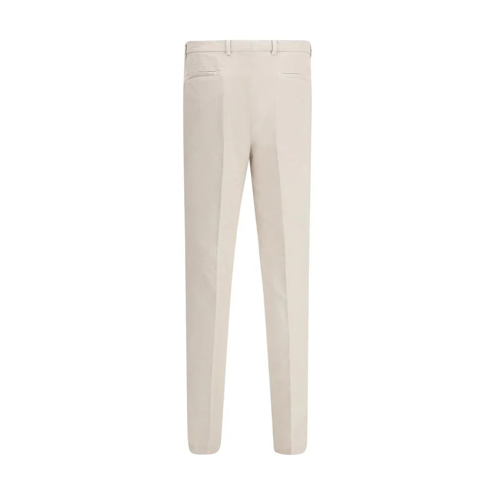 Brunello Cucinelli Beige Cotton Casual Pants - Zeiniez