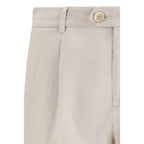 Brunello Cucinelli Beige Cotton Casual Pants - Zeiniez
