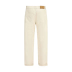 Brunello Cucinelli White Cotton High-Waisted Jean - Zeiniez