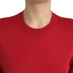 Dolce & Gabbana Red Silk Crew Neck Short Sleeves Top T-shirt - Zeiniez