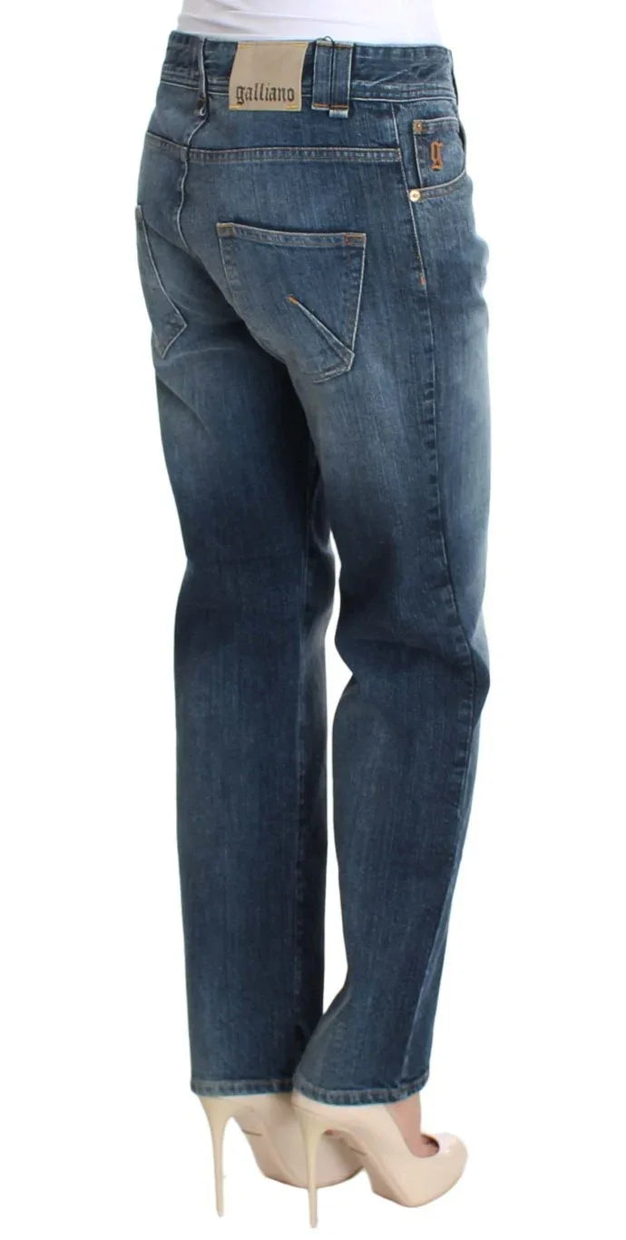 John Galliano Blue Wash Relaxed Fit Cotton Stretch Denim Jeans - Zeiniez