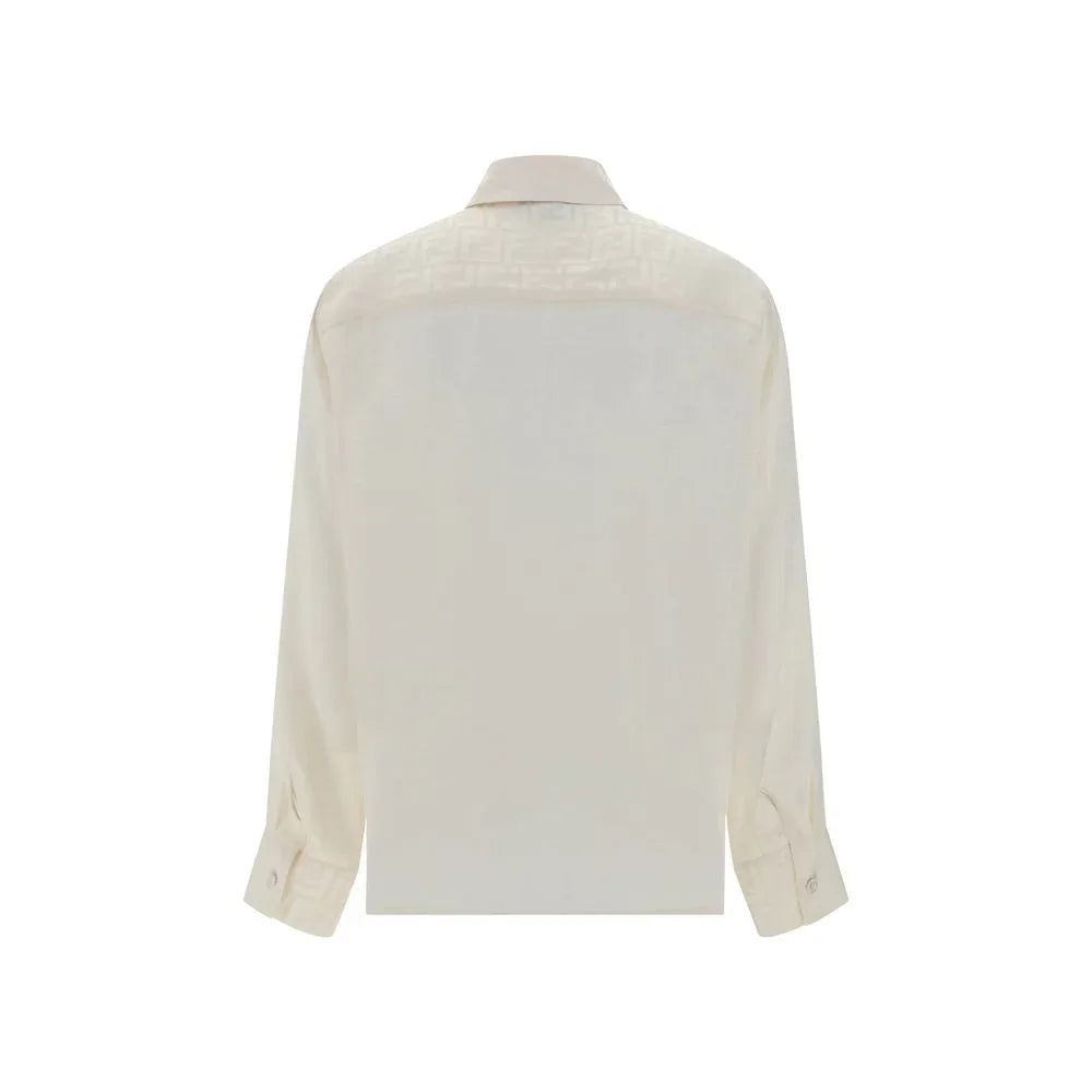 Fendi White Silk Pattern Shirt - Zeiniez