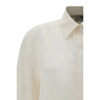 Fendi White Silk Pattern Shirt - Zeiniez