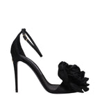 Dolce & Gabbana Black Satin Stiletto Heel Sandals