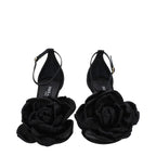 Dolce & Gabbana Black Satin Stiletto Heel Sandals