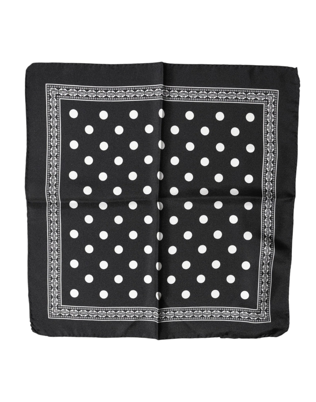 Dolce & Gabbana Black Polka Dot Square Handkerchief Scarf - Zeiniez