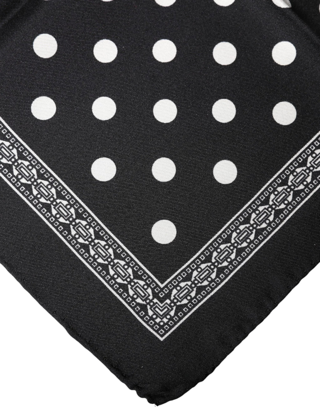 Dolce & Gabbana Black Polka Dot Square Handkerchief Scarf - Zeiniez