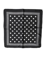 Dolce & Gabbana Black Polka Dot Square Handkerchief Scarf - Zeiniez